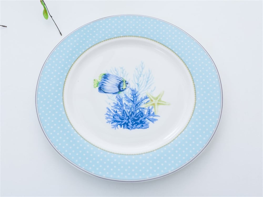 Life Of Sea Bone China 6 pcs Service Plate 26 cm Blue