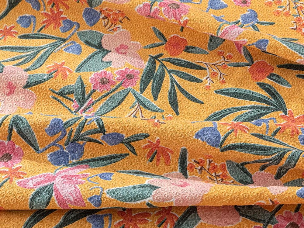 Vivacity Bloom Imprimat King Size Pătură De Vară 240x220 cm Galben