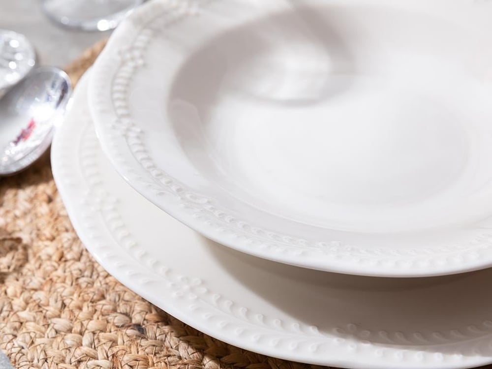 Viyana Porcelain Dinner Plate 23 cm Light Cream
