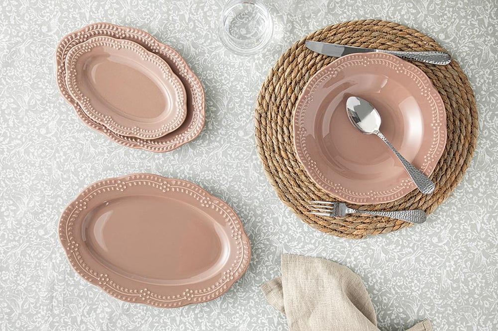 Viyana Porcelain Platter 30 cm Rose Color