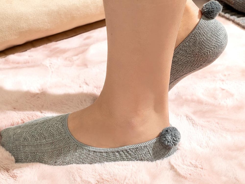 Winter Mode Cotton Women No Show Socks 36-40 Gray