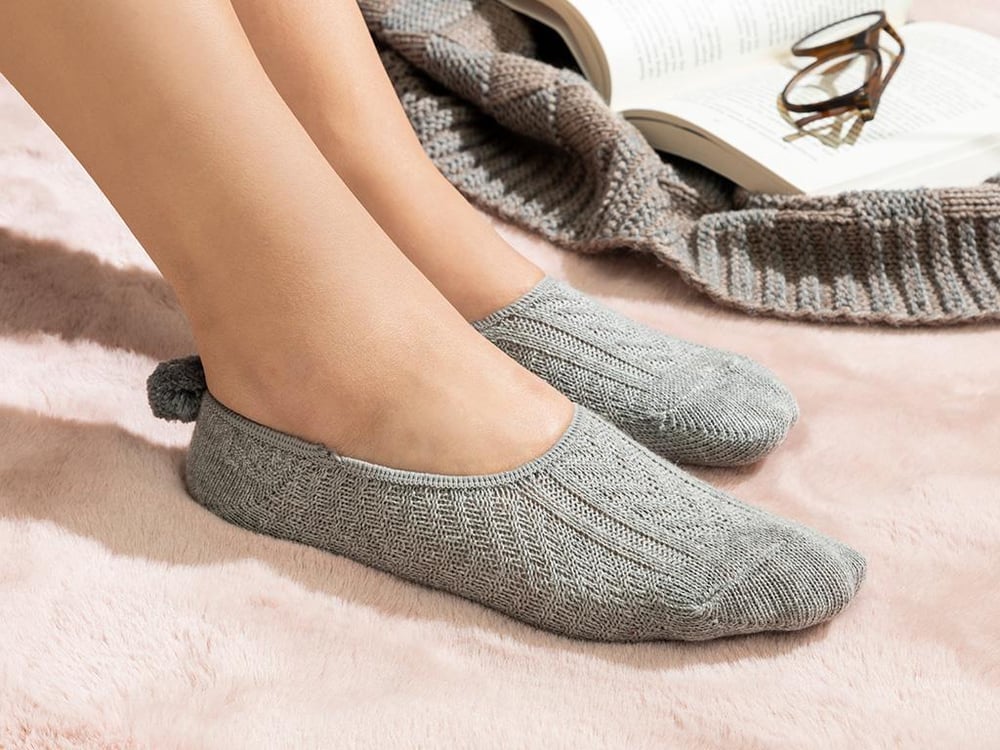 Winter Mode Cotton Women No Show Socks 36-40 Gray