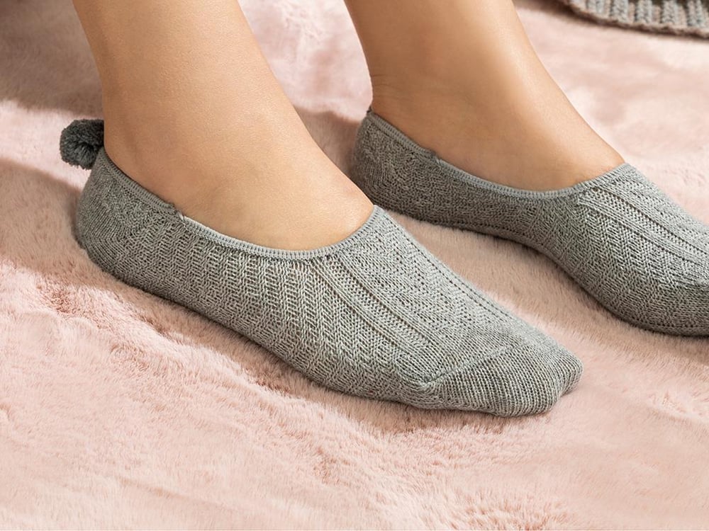 Winter Mode Cotton Women No Show Socks 36-40 Gray