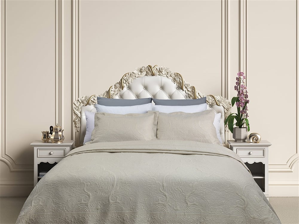 Zen Jacquard King Size Set Cuvertură De Pat 280x280 cm Roz pal