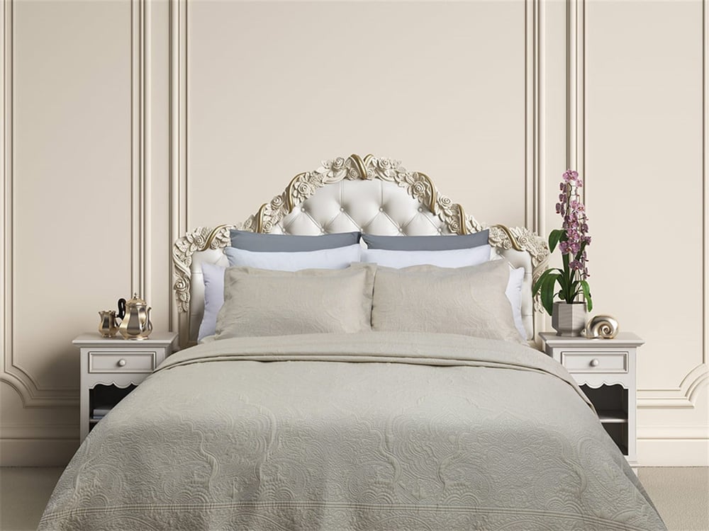 Zen Jacquard King Size Set Cuvertură De Pat 280x280 cm Roz pal