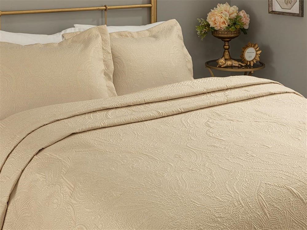 Zen Jacquard Double Set Cuverturi Pat 250x260 cm Gold