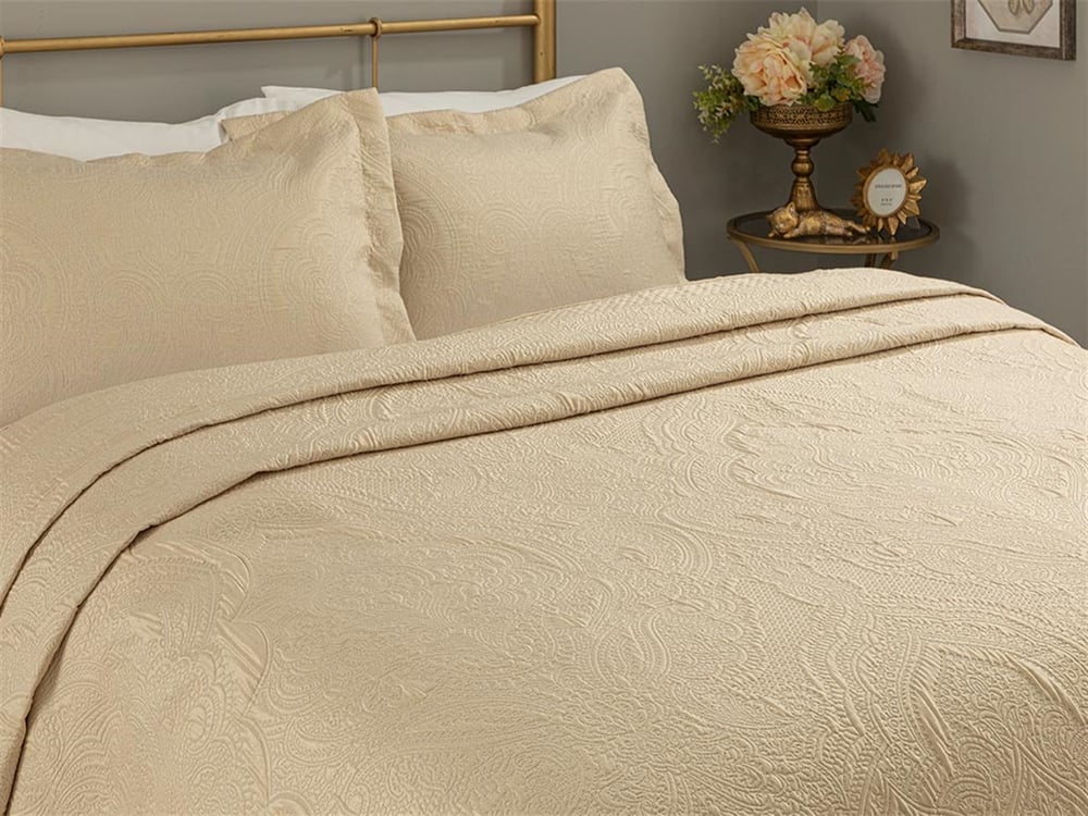 Zen Jacquard Double Set Cuverturi Pat 250x260 cm Gold