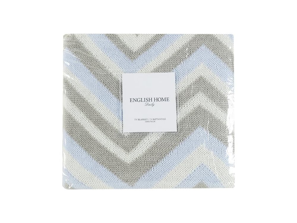 Zigzag Acrilic Pătură Tv 120*170 Cm Albastru