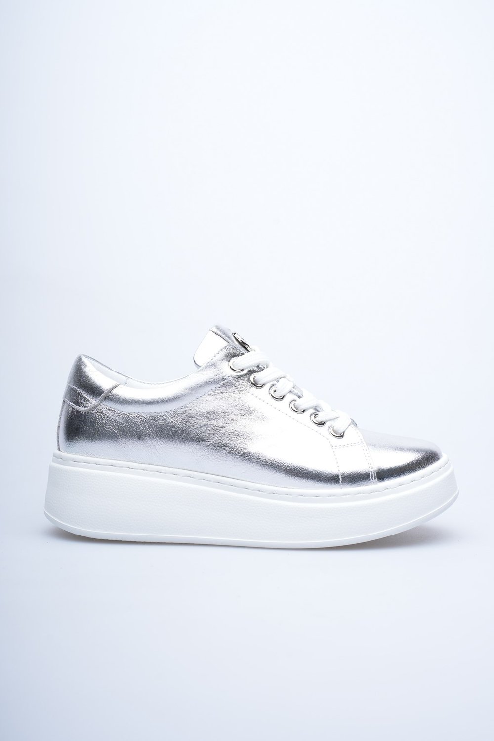 Paris Hakiki Deri Kadın Sneaker Comfort Yumuşak Günlük Spor Ayakkabı Gümüş