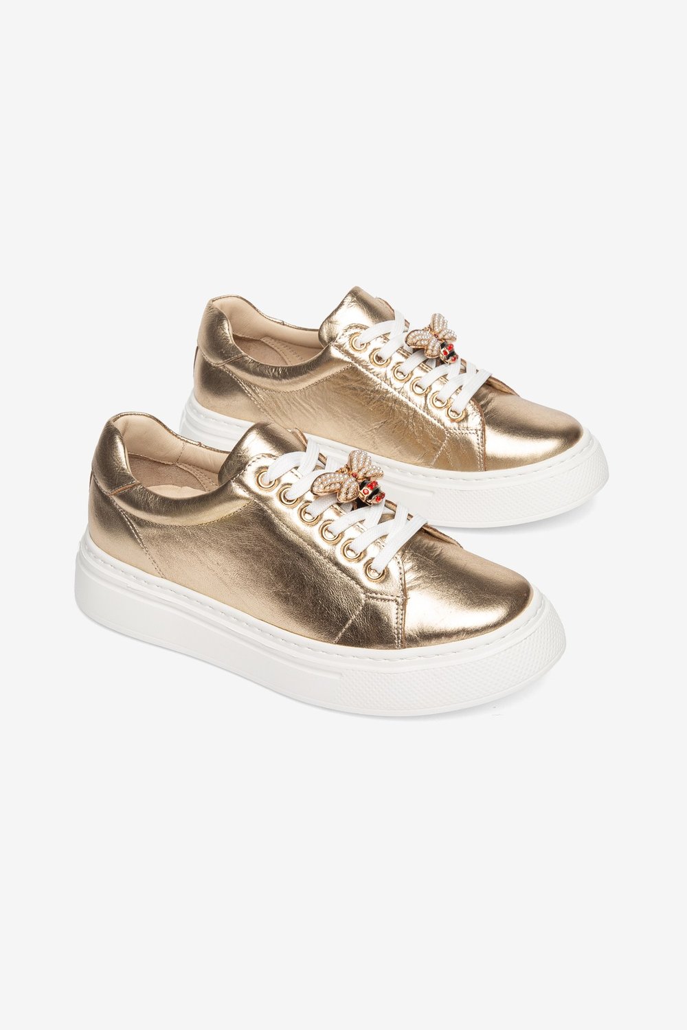Valencia Kadın Sneaker Altın Hakiki Deri Comfort Yumuşak Taban