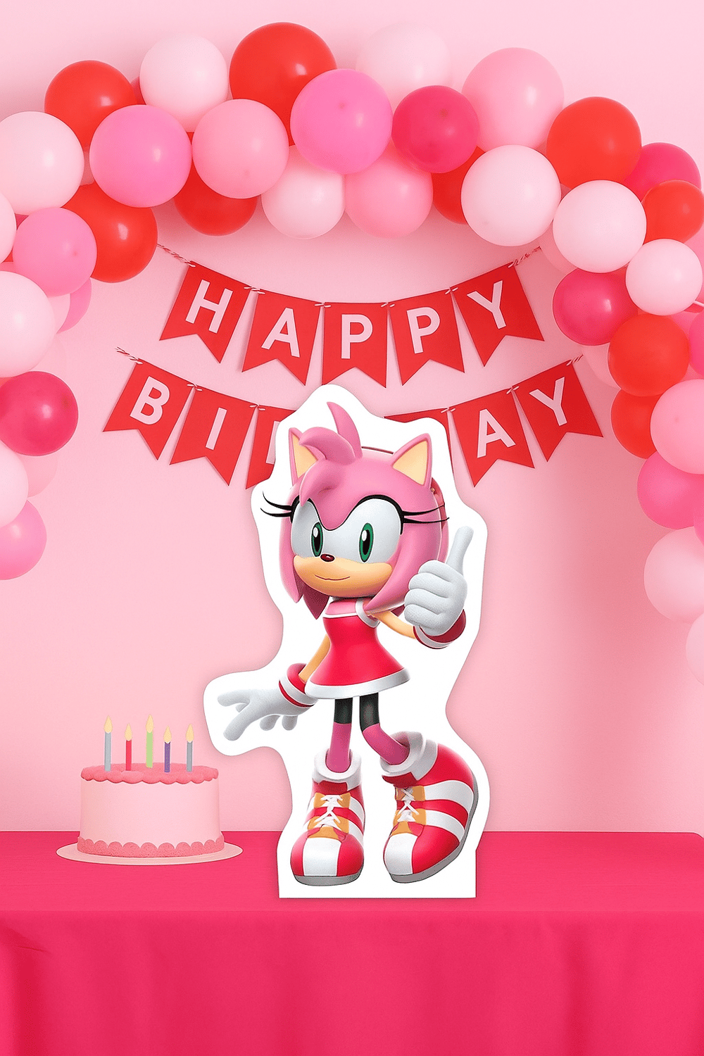 Ayaklı pano Sonic Boom 33x24 Amy Pembe Masa Dekoru Çocuk Odası Dekoru Pembe