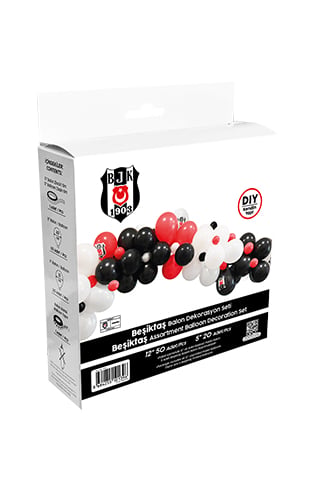 Balon Dekorasyon Seti Beşiktaş Temalı 72 Parça