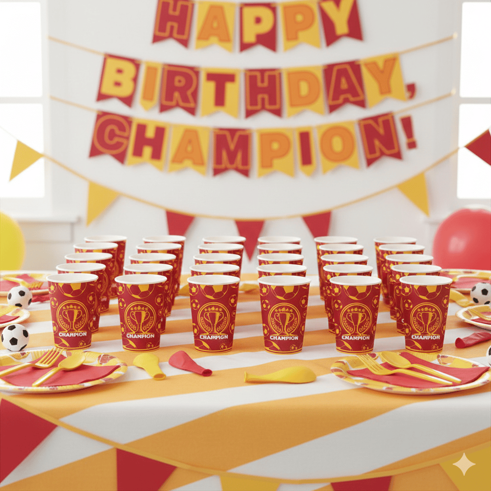 Bardak 8oz 8li -Champion Sarı Kırmızı-galatasaray