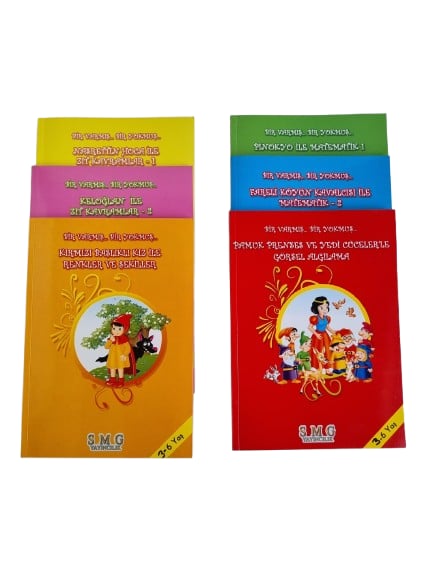 Bir varmış bir yokmuş Okul Öncesi kavram seti Masallarla Kavramlar eğitici aktivite kitap seti 6 kitap set