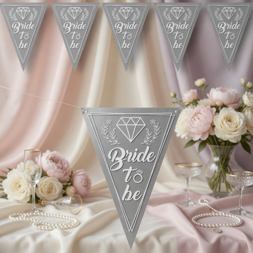 Bride To Be Flama Bayrak Süs Gümüş (2 m.)