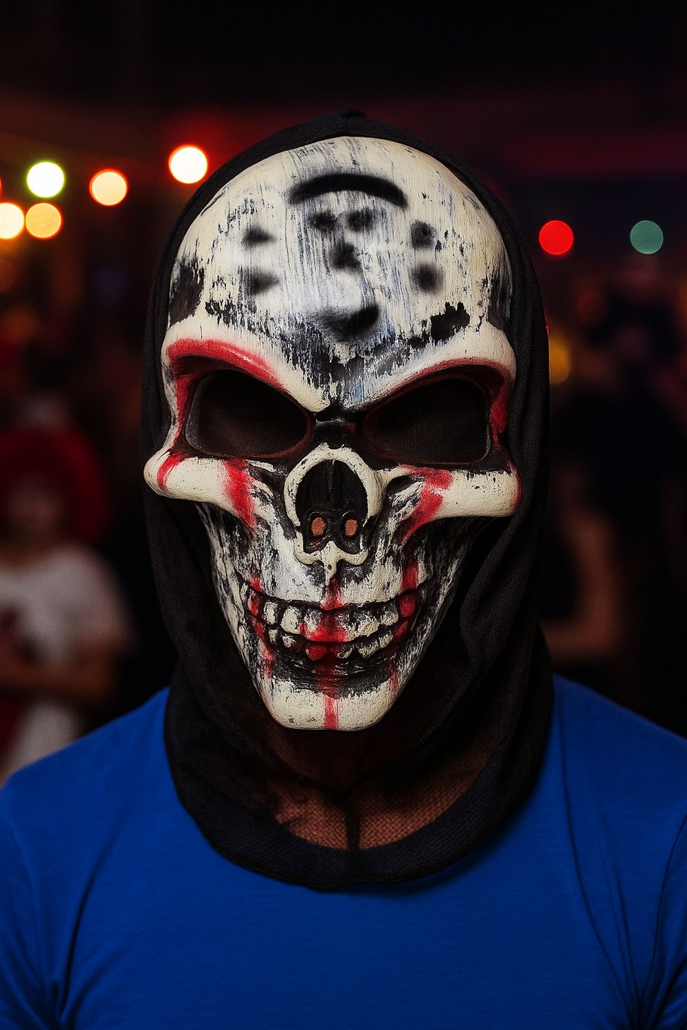 Cadılar Bayramı Halloween Maske Plastik Kuru Kafa arkası tüllü Korku Maskesi