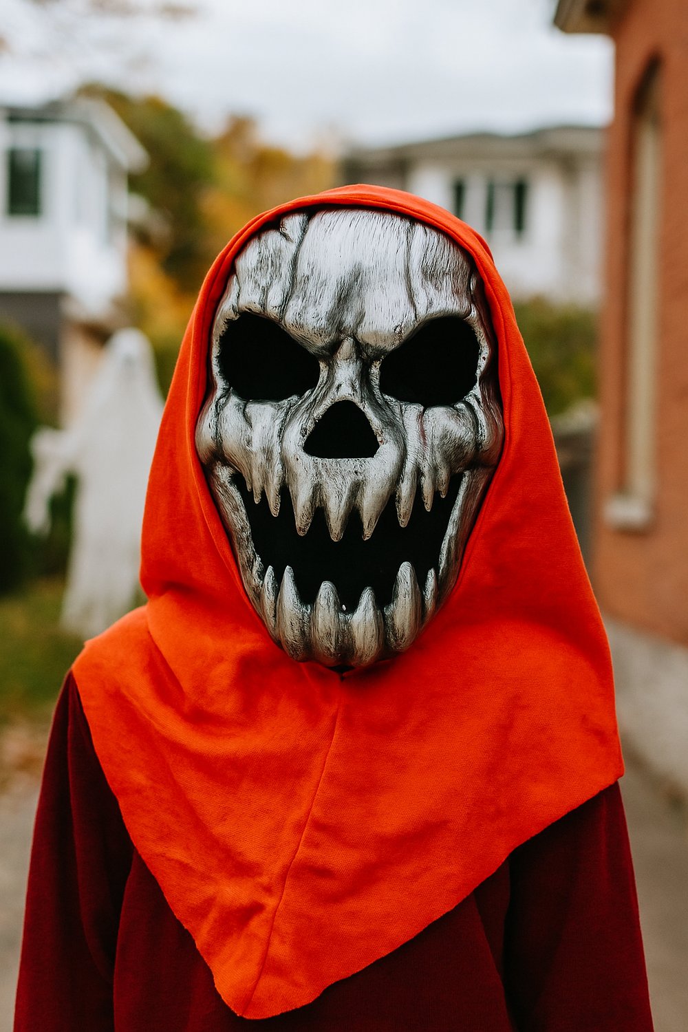 Cadılar Bayramı Halloween Maske Plastik İskelet gümüş arkası tüllü Korku Maskesi