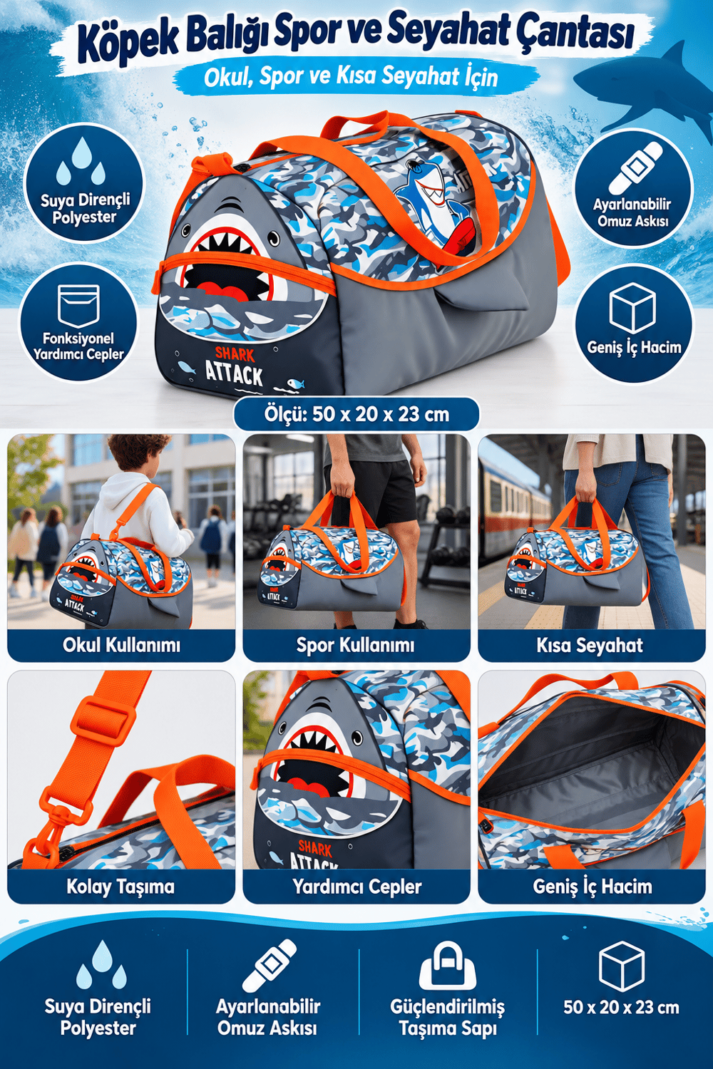 Dream Vest Köpek Balığı Spor Çantası VST-CN0036