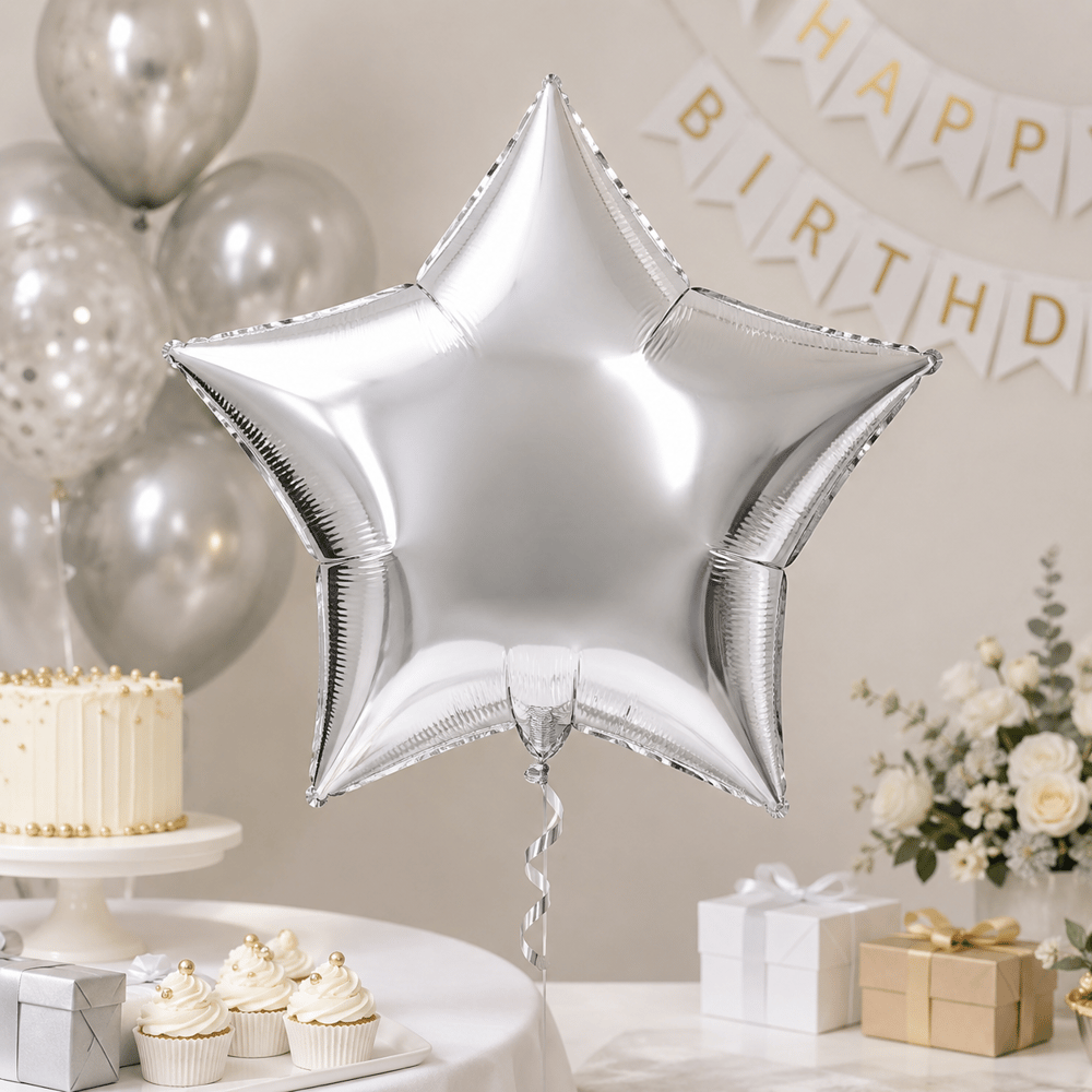 Folyo Balon 18 inç 45cm YILDIZ GÜMÜŞ
