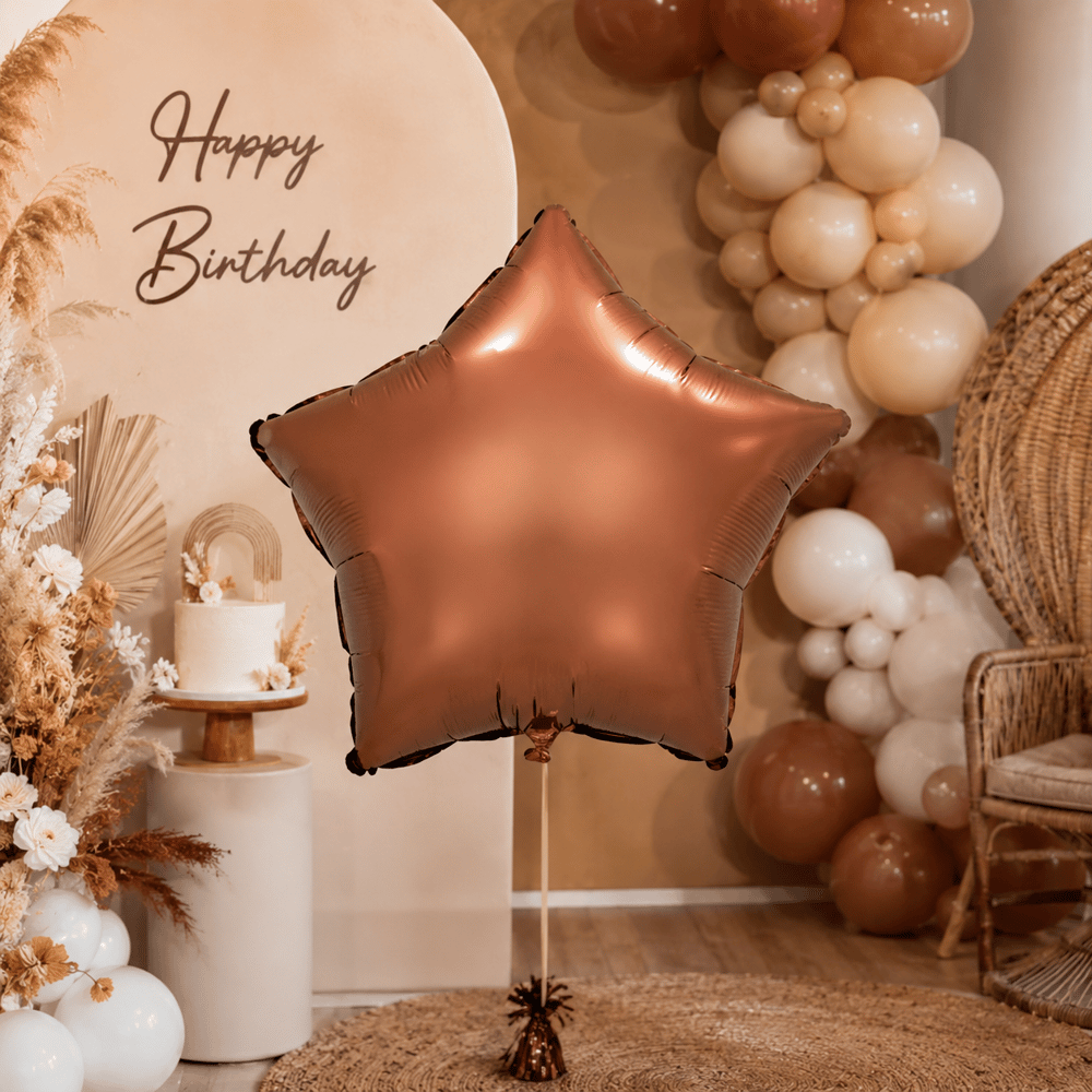 Folyo Balon 18 inç 45cm YILDIZ KAHVERENGİ