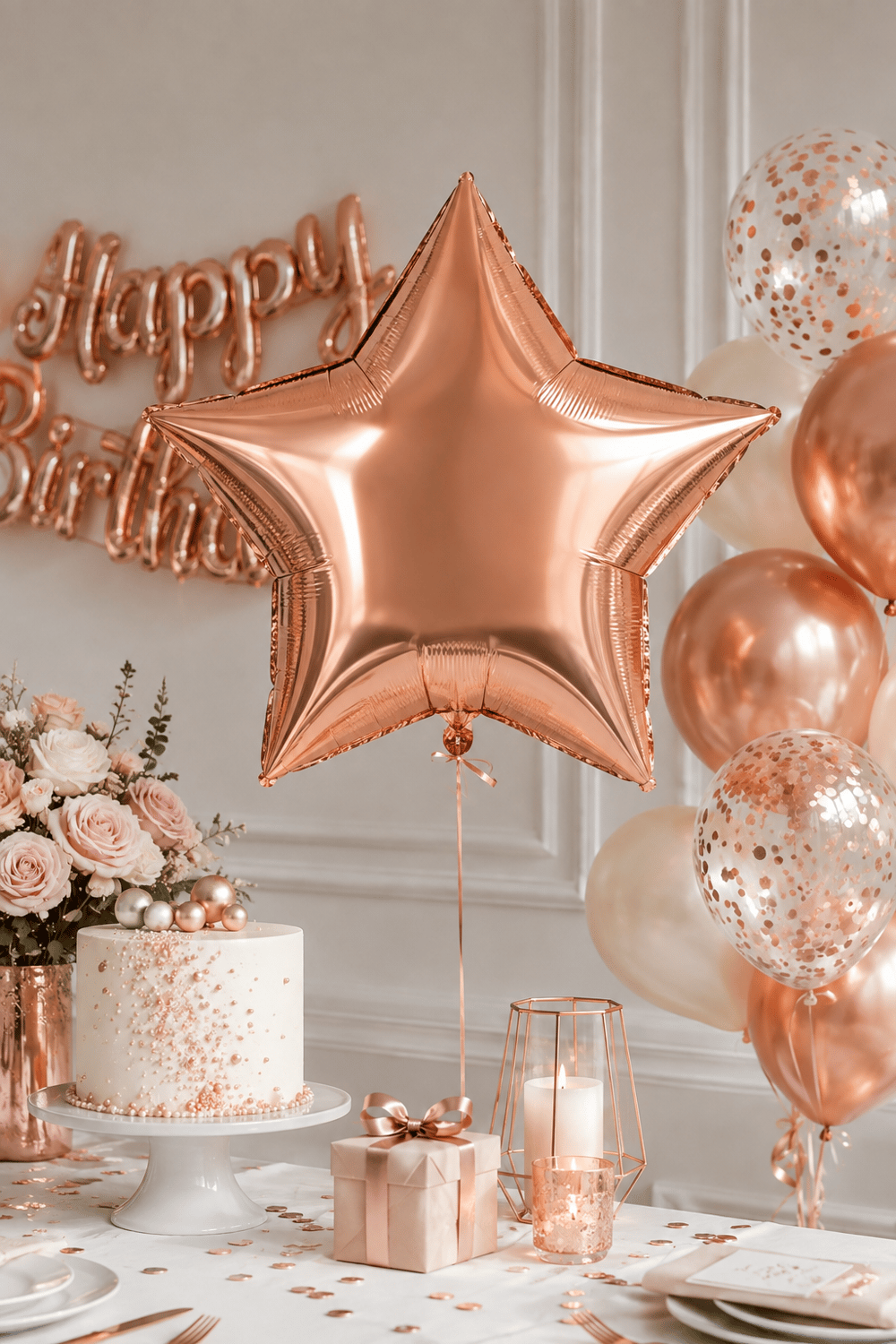Folyo Balon 18 inç 45cm YILDIZ ROSEGOLD