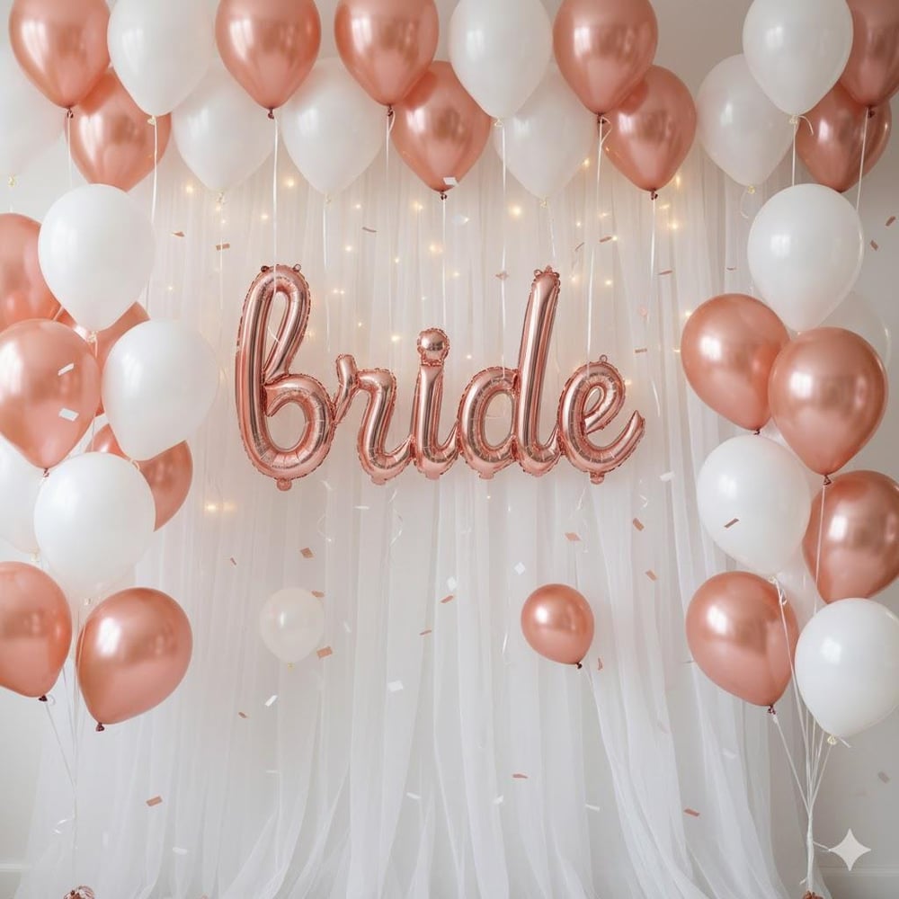 Folyo Balon Folyo Balon Bride  El Yazı Rose gold