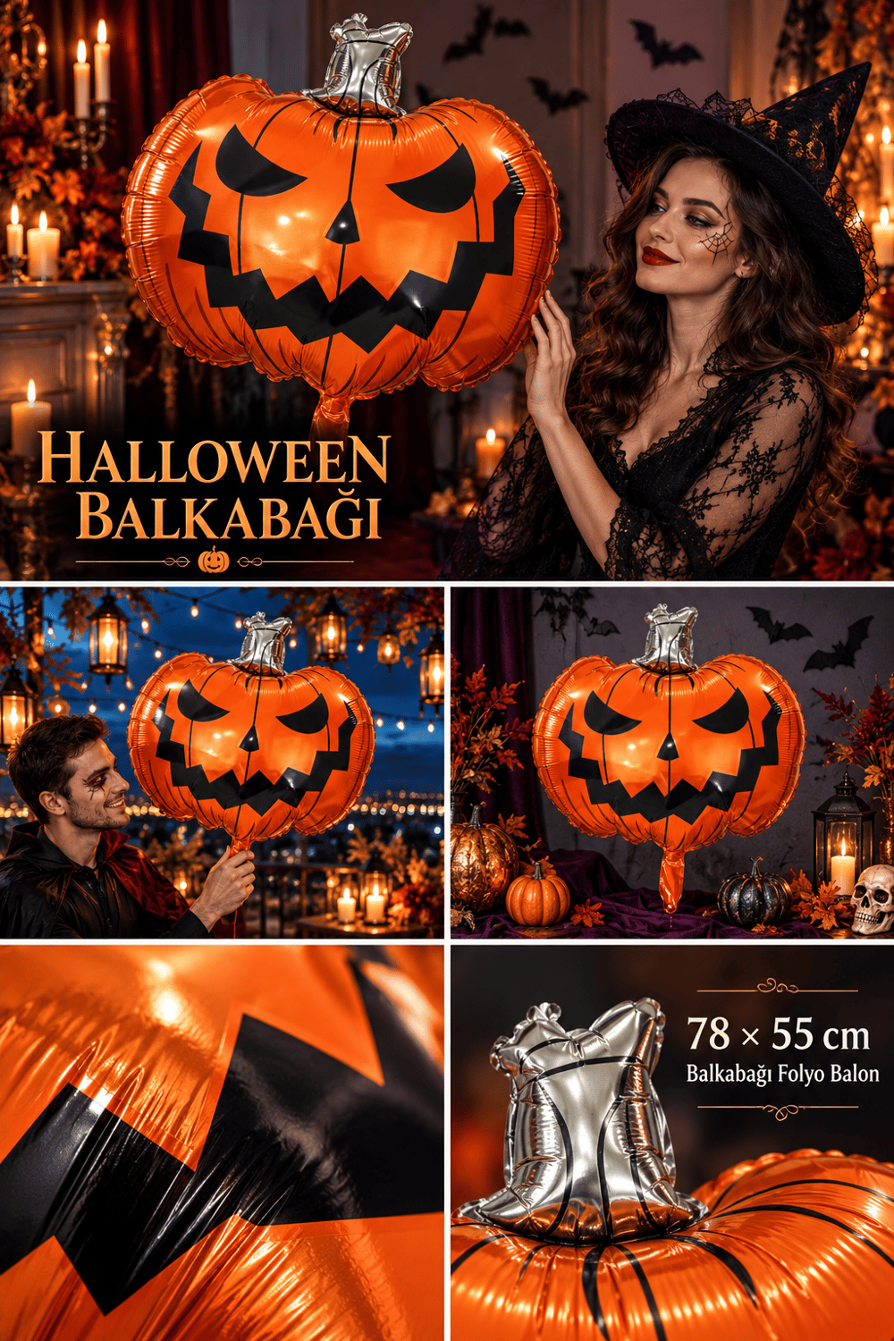 Folyo balon Halloween Balkabağı 78x55cm