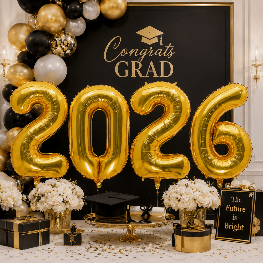 Folyo Balon Mezuniyet 2026 Gold-Altın set 40 inç 100 cm 4 rakam