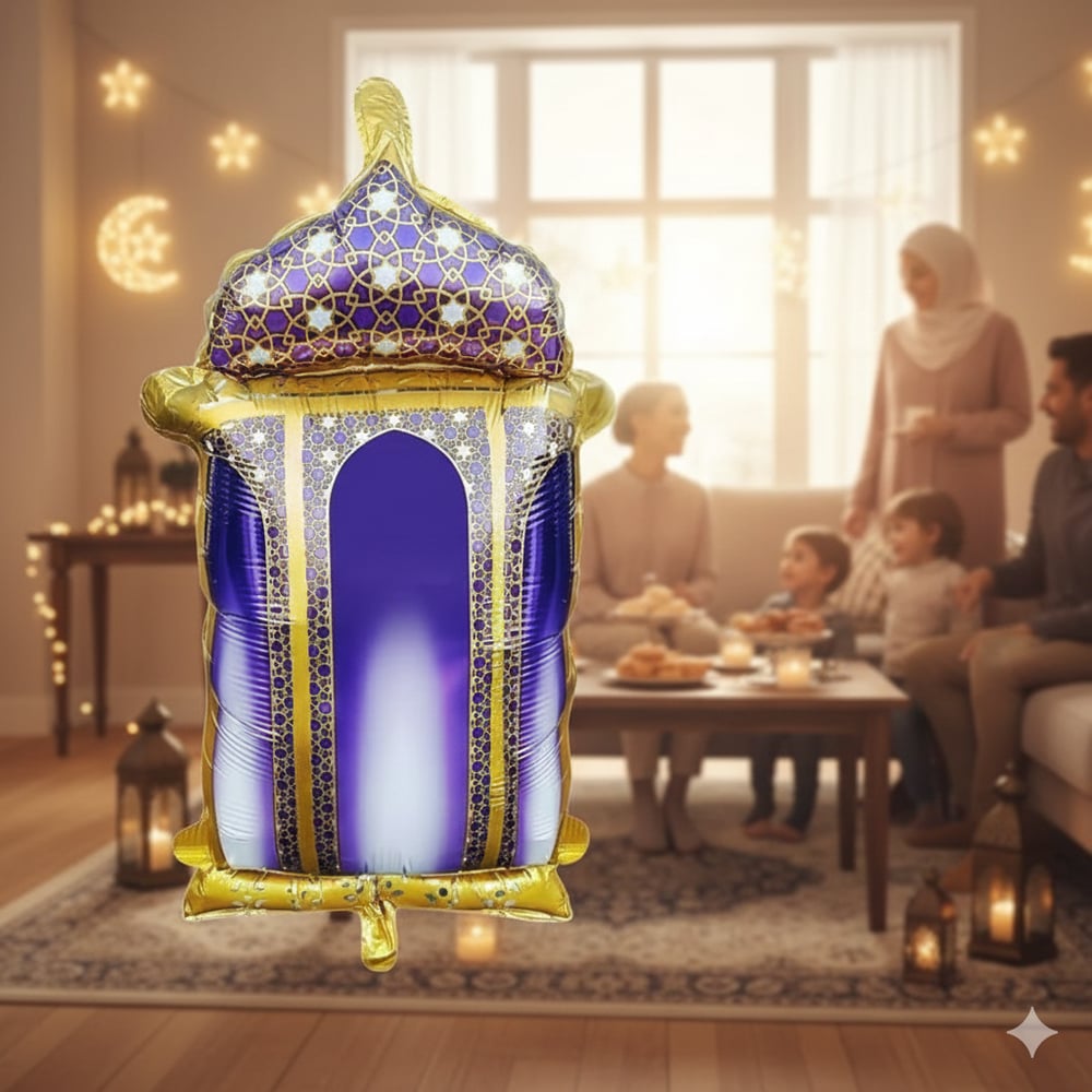Folyo Balon Ramazan Mor Kandil 45cm