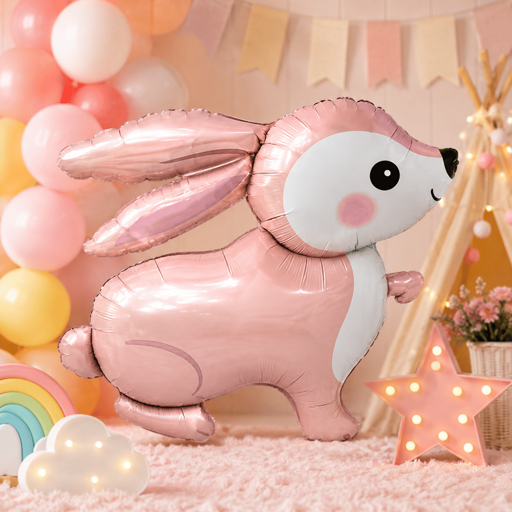 Folyo Balon -Retro Tavşan-60x59 pembe