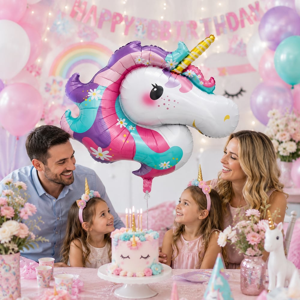 Folyo Balon -Unicorn Kafa-86 cm x 107 cm