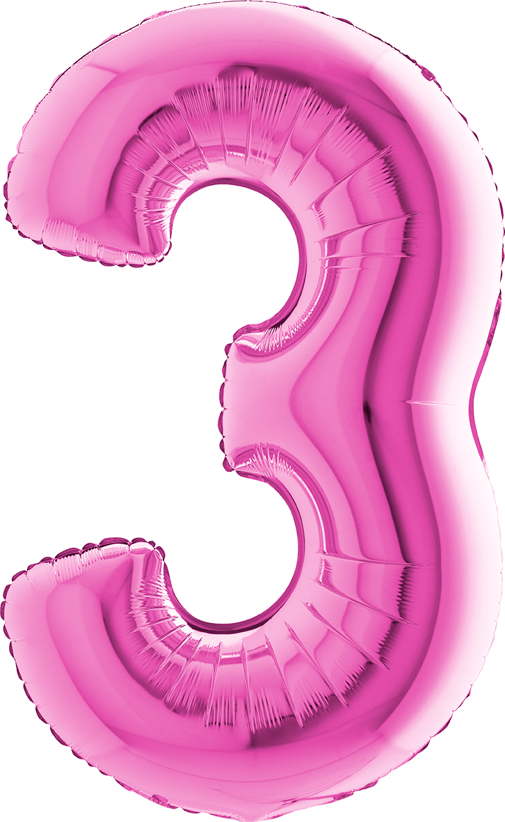 Folyo Rakam 3 Pembe 40 Inc 101 Cm GRABO