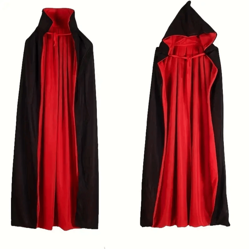 Halloween Cadılar Bayramı Pelerin Çift Taraflı Kapüşonlu 150cm