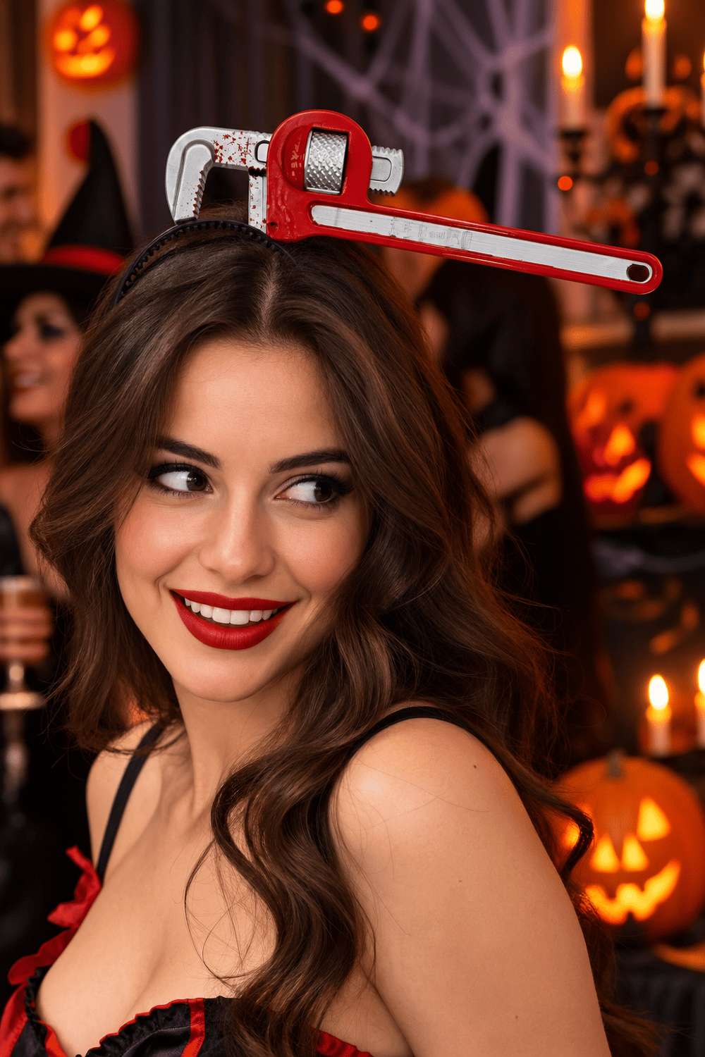 Halloween Kanlı İngiliz Anahtarı Taç
