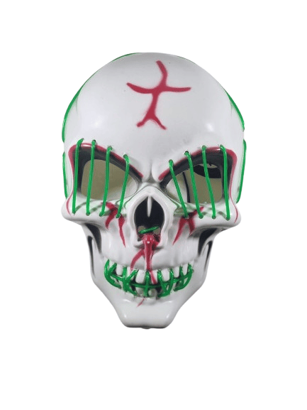 Halloween Maske Kuru kafa Işıklı Yeşil Teller