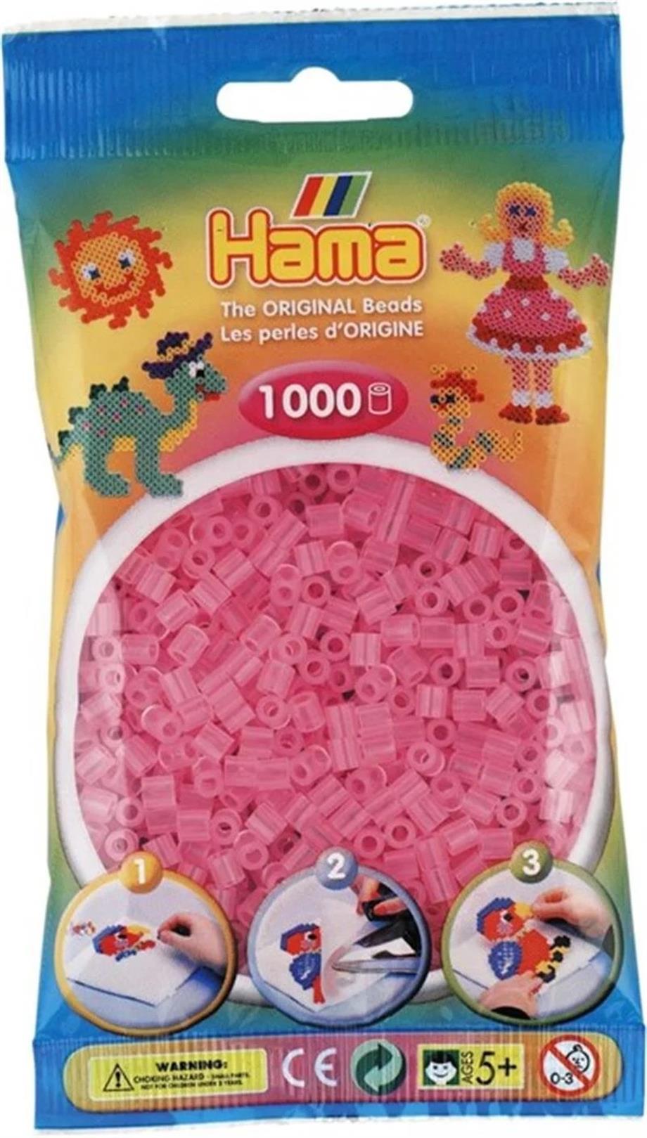 Hama Midi Boncuk 1.000'lik - Şeffaf Pembe