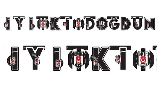 İyiki Doğdun Harf Set Orjinal Lisanslı BEŞİKTAŞ 2.00 metre Banner