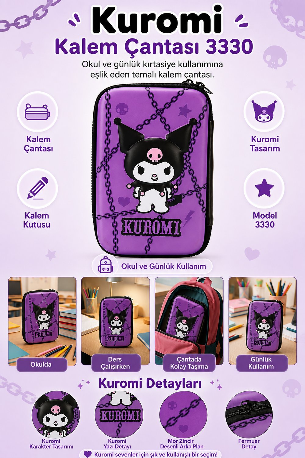 Kuromi Kalem Çantası 3330