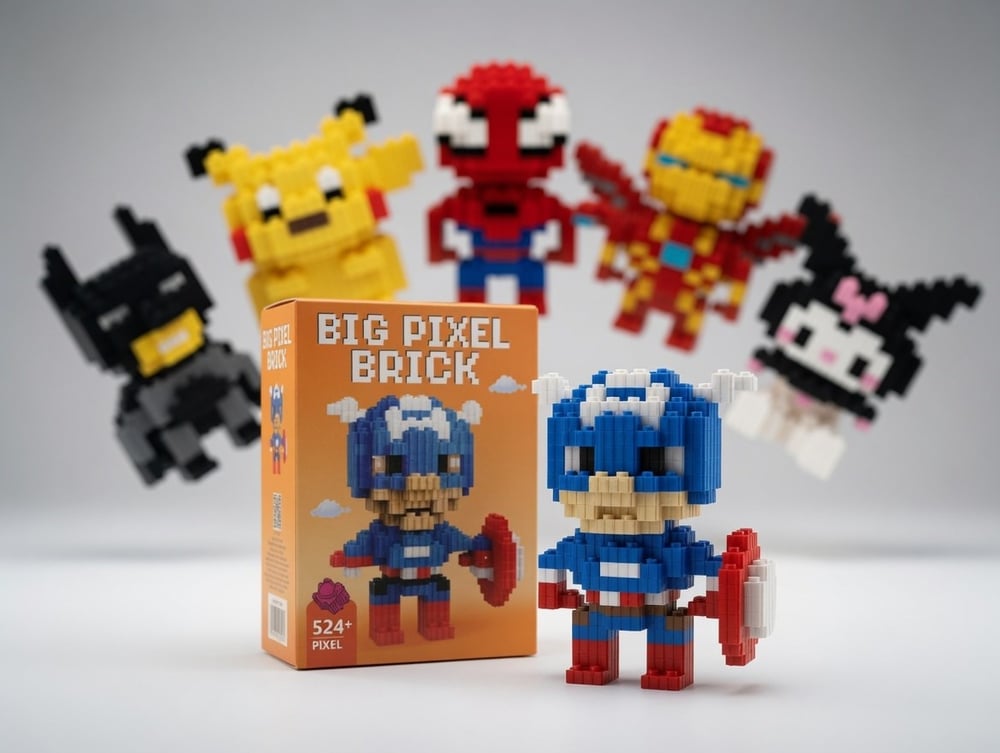 Lego Bricks 3d Büyük boy KAPTAN AMERİKA  big pixel  BPB-021