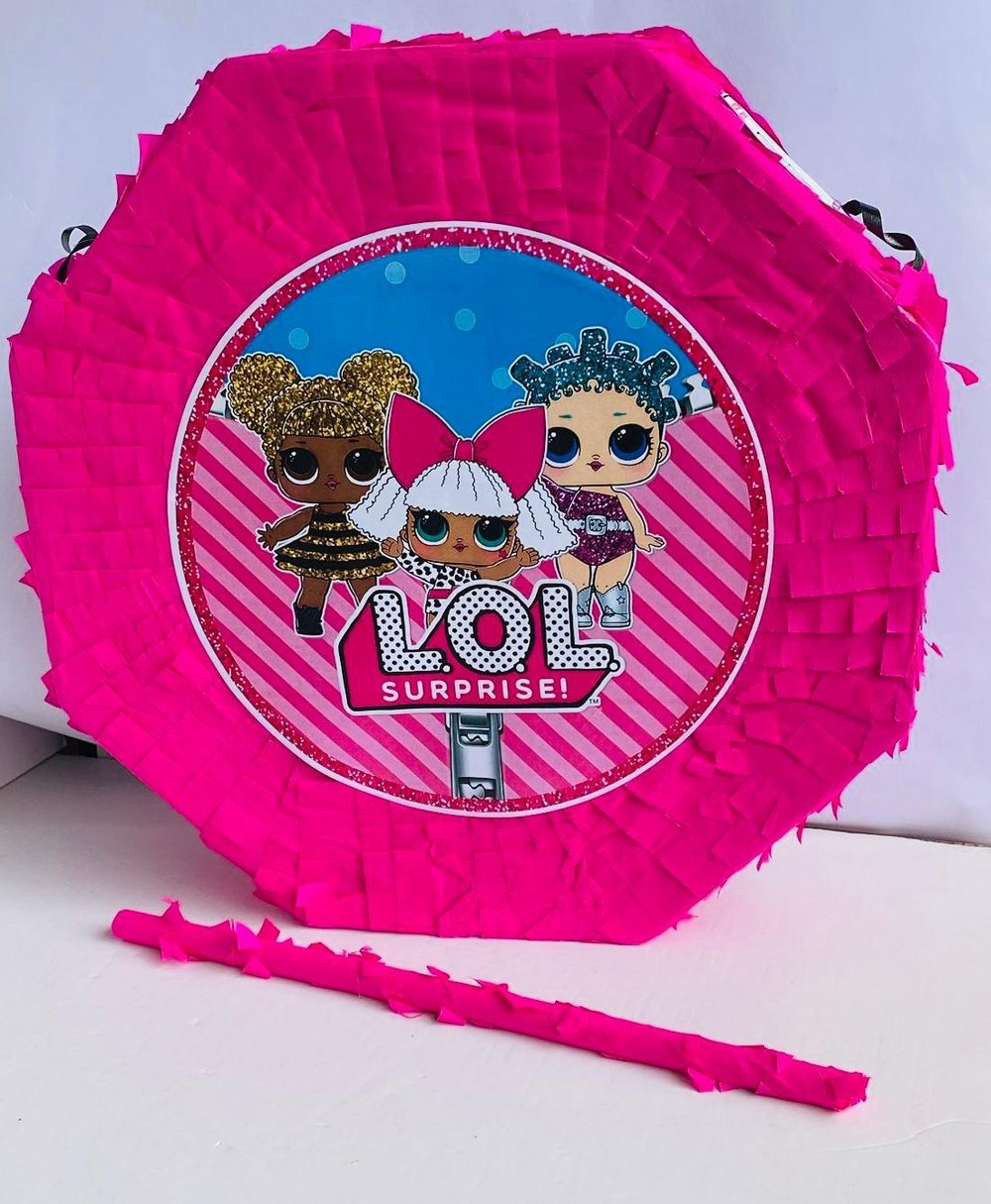 LOL Bebek Pinyata 42cm + Sopası Doğum Günü Eğlencesi Pinyata Patlatma Partisi
