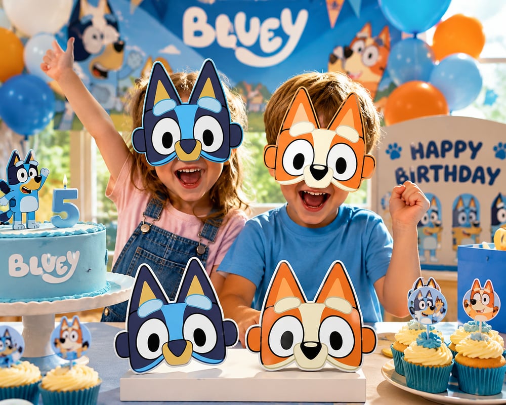 Maske BLUEY karton maske 6lı