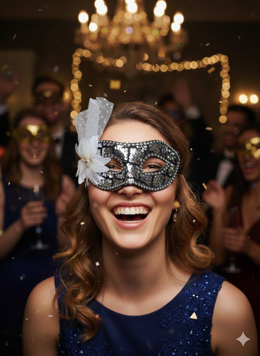 Maske göz çevresi  Pullu Çiçekli Lüks Gümüş    