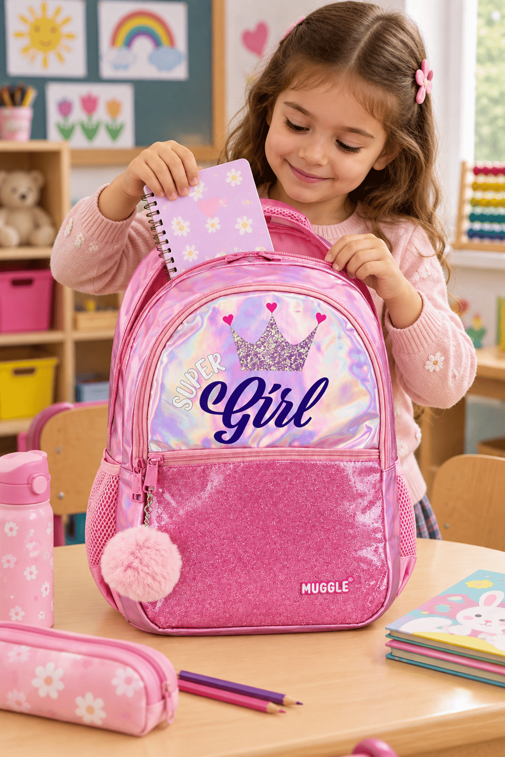 Mikro Muggle Süper Girl İlkokul Çantası MU-9039