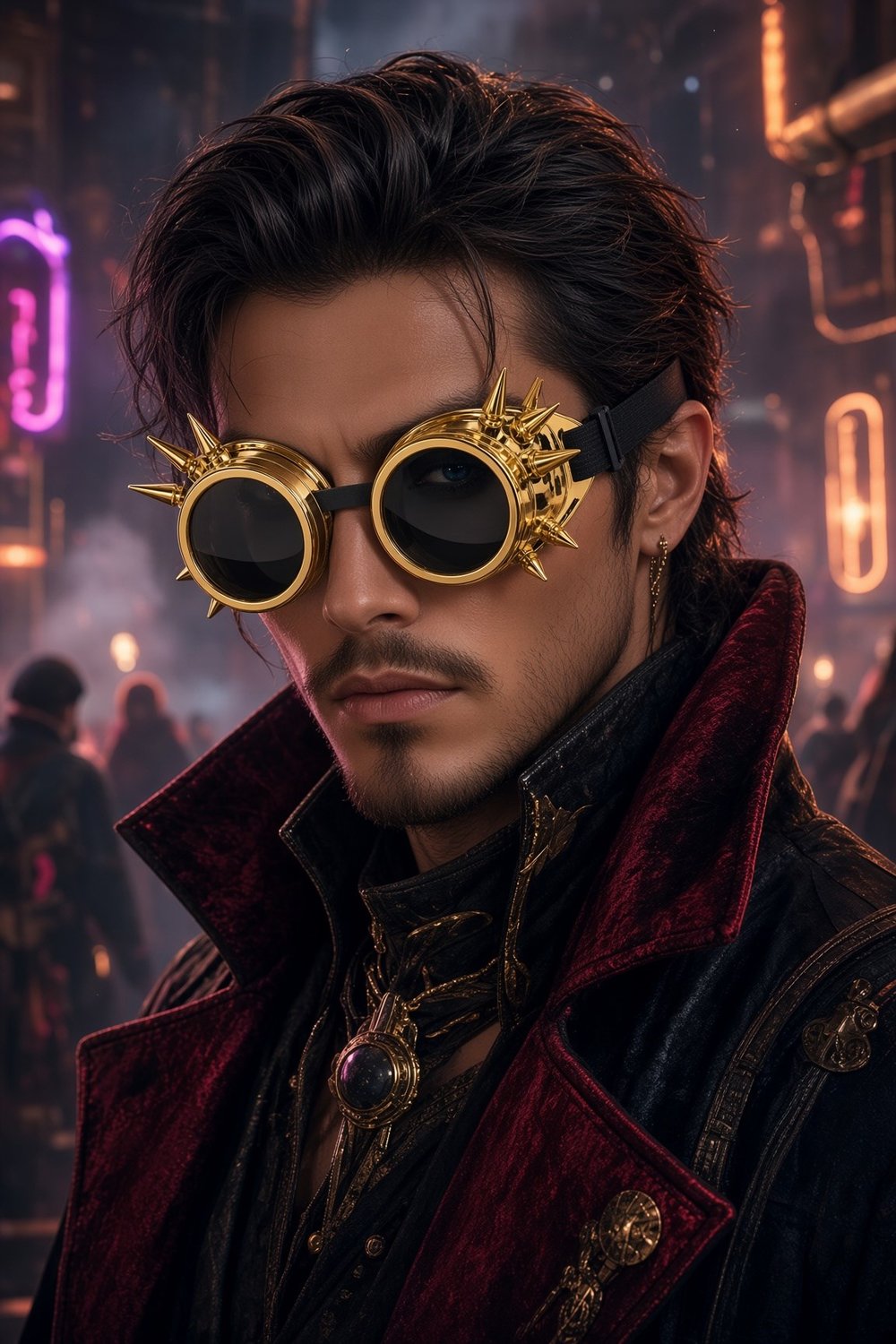 Parti Gözlük Steampunk Temalı Altın