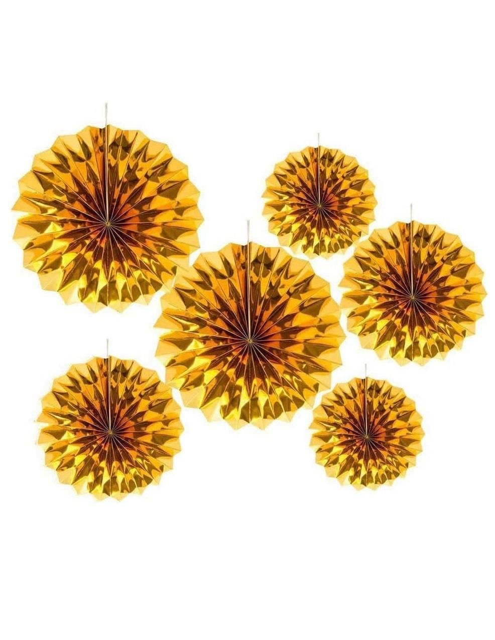 Parti Süsü Yelpaze Süs Altın Gold Varaklı 6lı 2*20-2*30-2*40cm