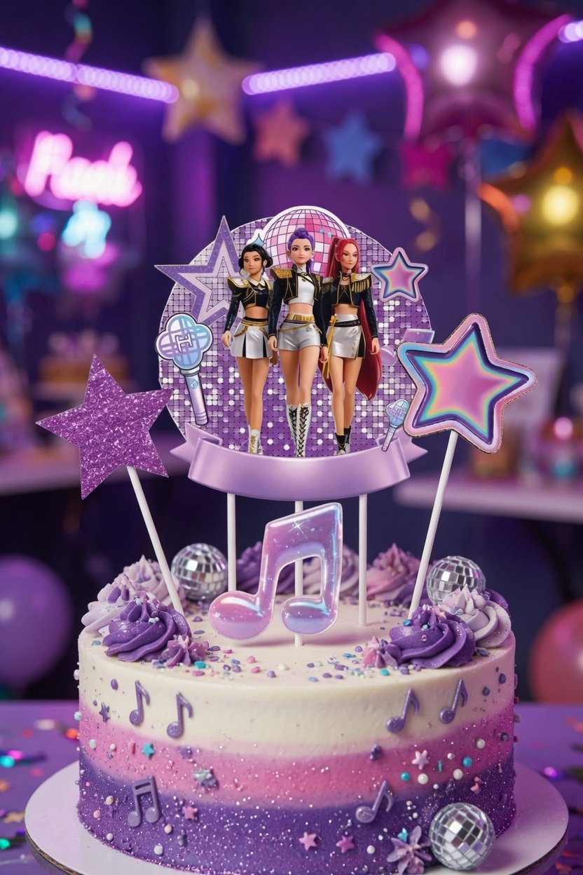 Pasta Süsü Çubuklu K-POP HUNTERİX büyük 4LÜ süs