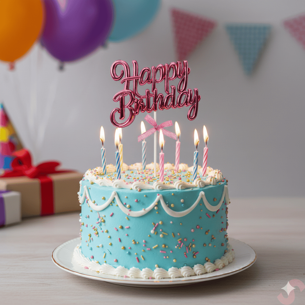 Pasta Süsü KROM Happy Birthday kürdan ROSE GOLD