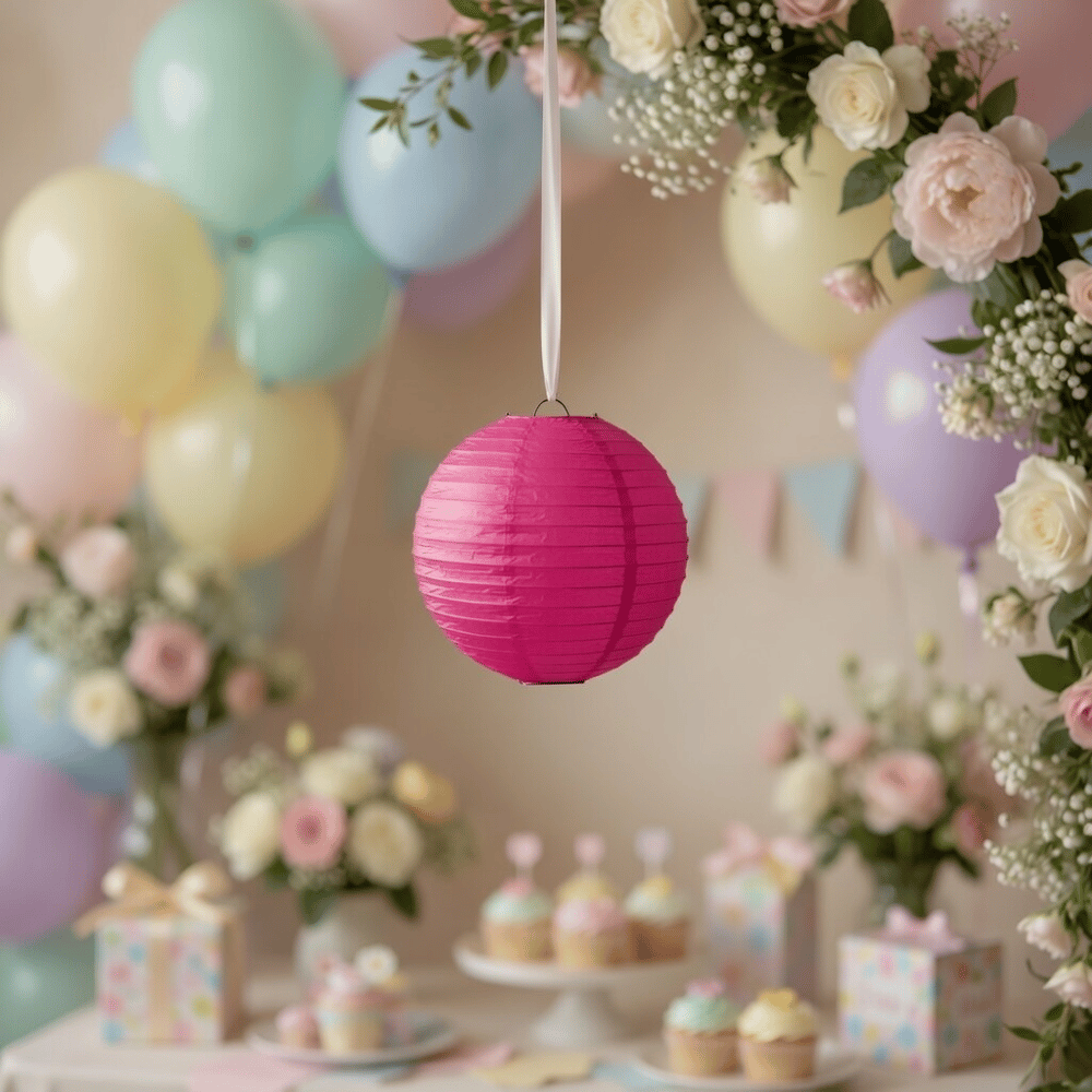Pembe Japon Feneri 20 cm Küçük Boy Çin Feneri Parti Süsleme Dekorasyon Ürünü