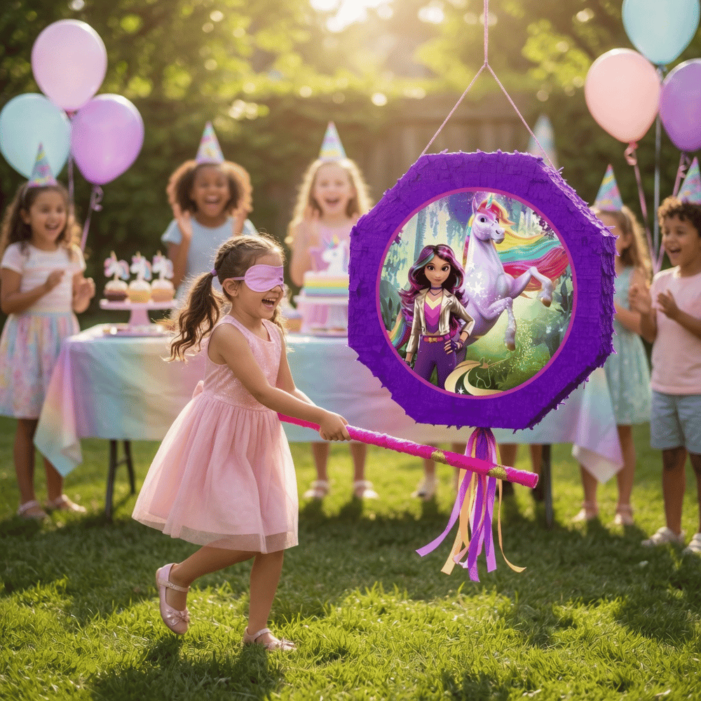 Pinyata Unicorn Akademi Pinyata 42 cm + Sopası