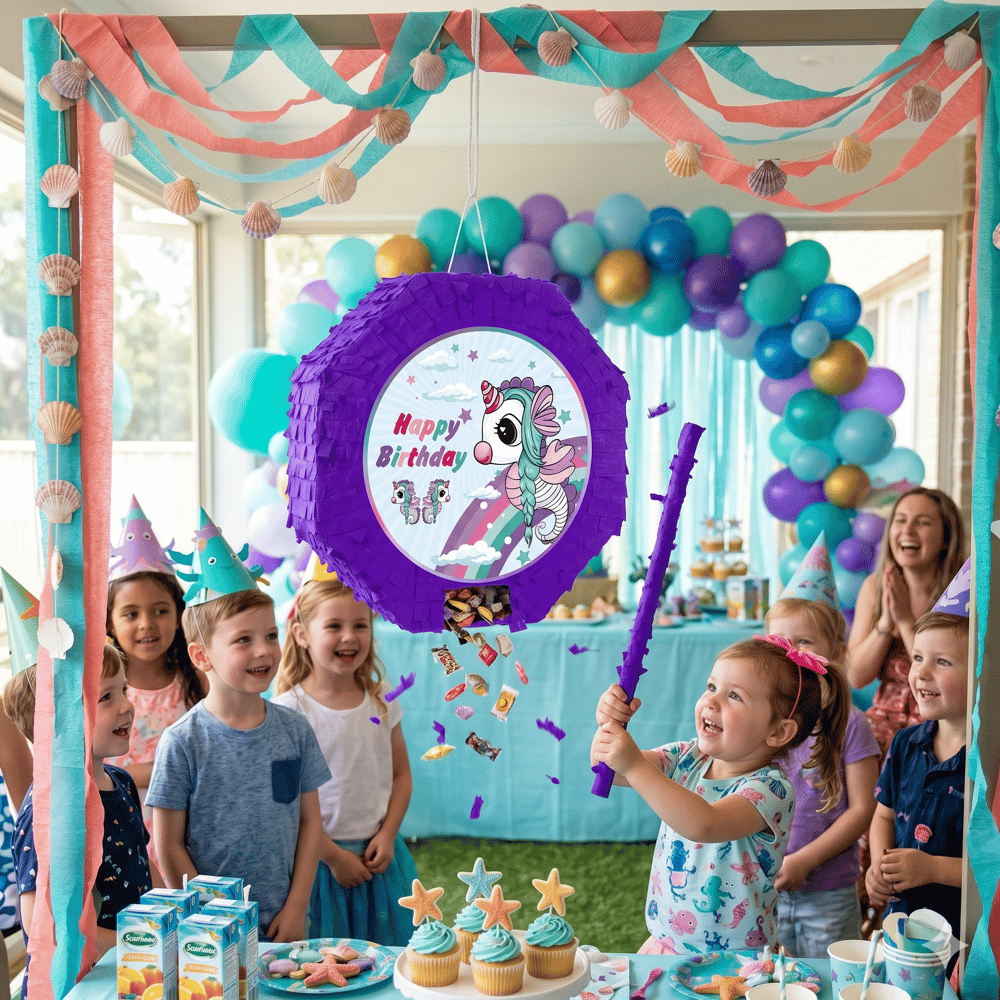 Pinyata UNİCORN DENİZ ATI 42cm sopalı